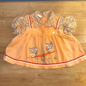 Vintage girls embroidered top/ dress
